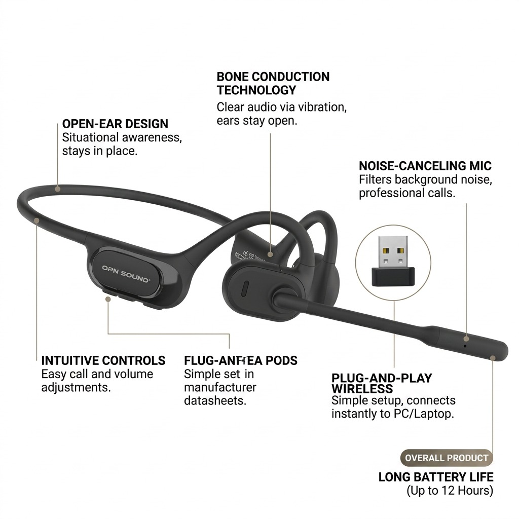 Chat Pro Directional Audio Headset - ENC Boom Mic & USB Dongle